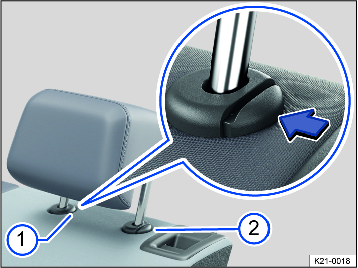 Fig. 74 Rear head restraint: removing.