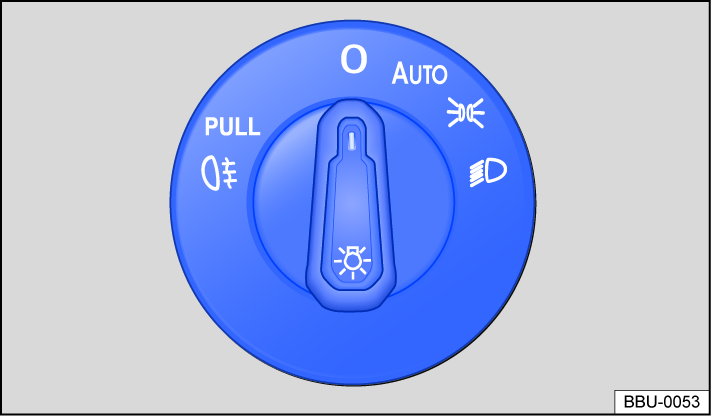 Fig. 81 Next to the steering wheel: light switch (one version).