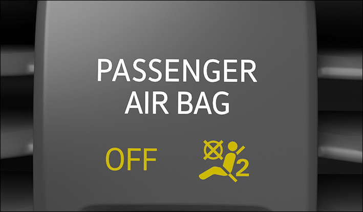 Fig. 29 In the instrument panel: Indicator light for the deactivated front passenger's front airbag.