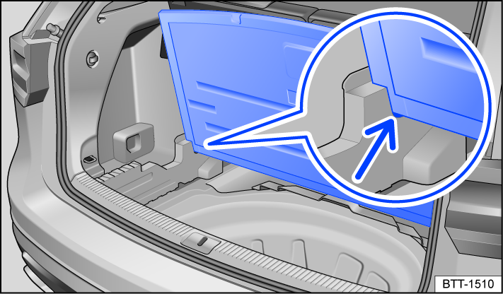 Fig. 159 In the luggage compartment: securing the luggage compartment floor in place.