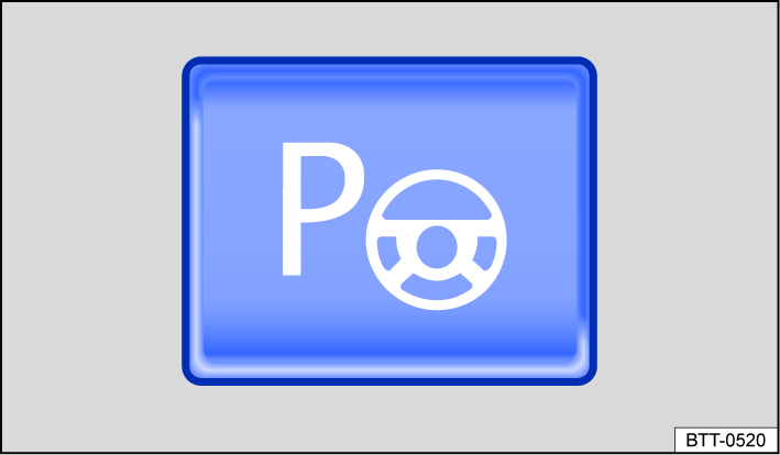 Fig. 109 In the center armrest: button to manually switch on Park Assist.