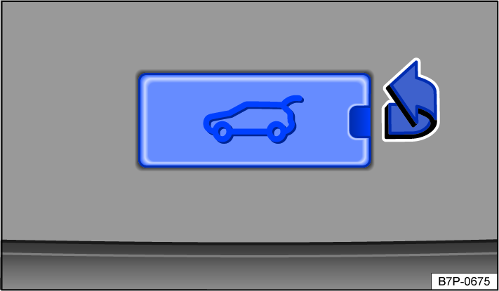 Fig. 64 In the trunk lid: cover for the trunk lid emergency release.