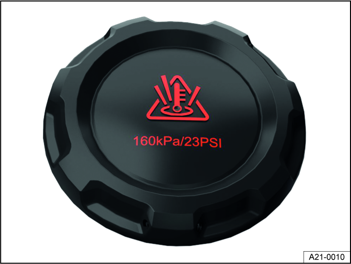 Fig. 164 In the engine compartment: cap on the engine coolant expansion tank.