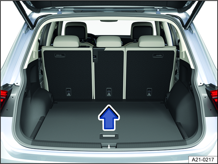 Fig. 164 In the luggage compartment: Lifting up the luggage compartment floor.