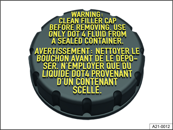 Fig. 167 In the engine compartment: cap on the brake fluid reservoir (version 2).