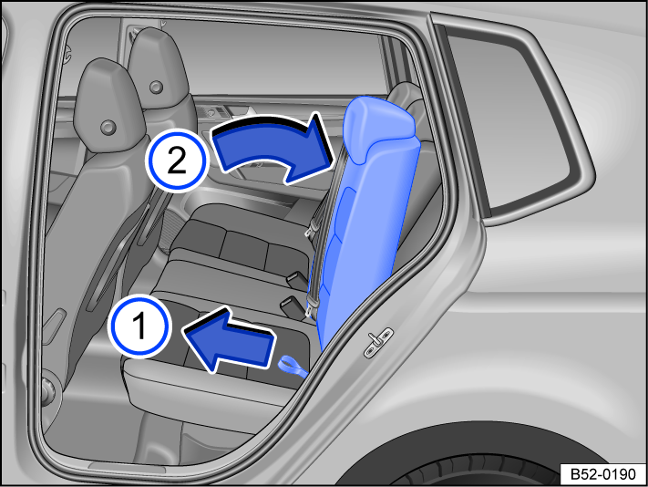 Fig. 77 Adjust the rear seat backrest.