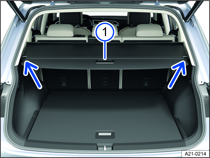 Fig. 156 In the luggage compartment: open the luggage compartment cover (general example).