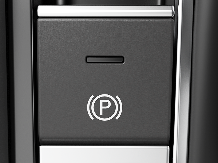 Fig. 122 In the center console: button for the electronic parking brake.