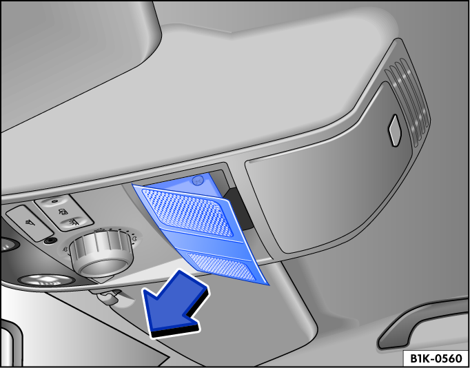 Fig. 57 In the headliner: remove the cover.