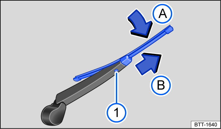 Fig. 170 Changing the rear window wiper blade.