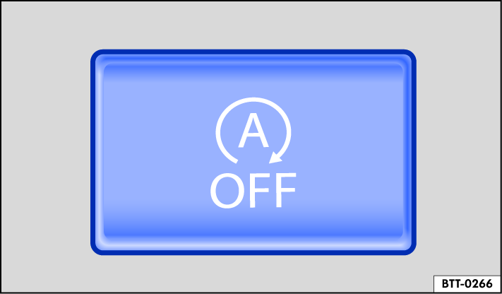 Fig. 111 In the upper section of the center console: Button for the start-stop system.