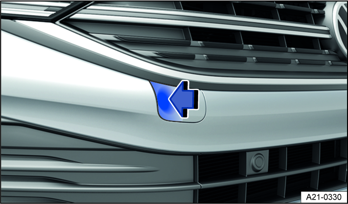 Fig. 148 In the right front bumper: Remove the cover, variant 1.