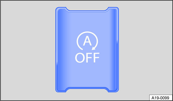 Fig. 99 In the lower section of the center console: Button for the start-stop system.
