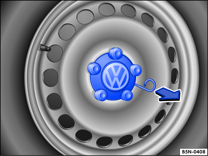 Fig. 198 Remove the hubcap.