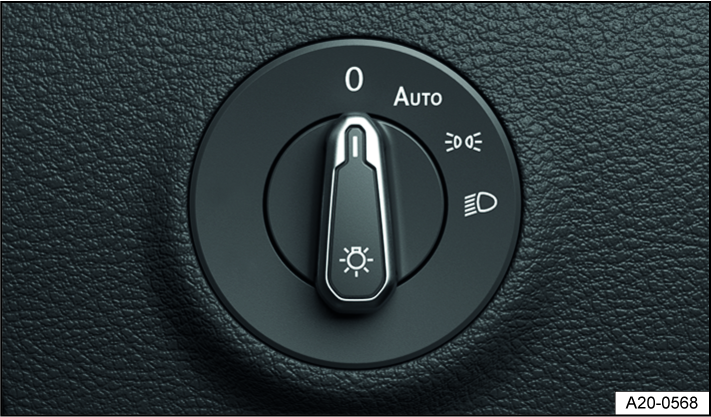 Fig. 80 Next to the steering wheel: light switch (one version).