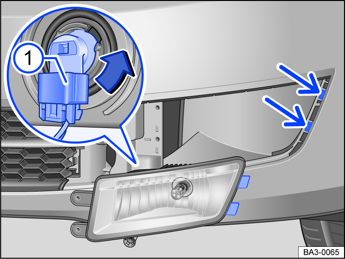 Fig. 135 Replacing the bulb in the headlight.