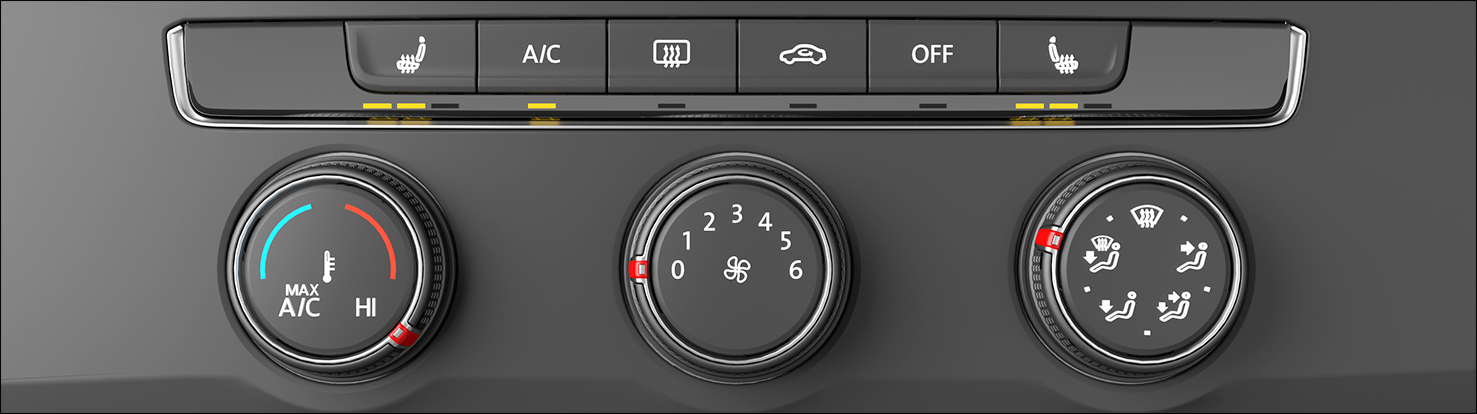 Fig. 89 In the upper section of the center console: Climate control bar for the manual climate control system.