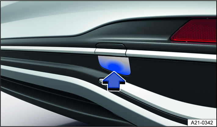 Fig. 152 In the right rear bumper: Remove the cover, variant 1.