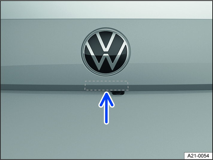 Fig. 58 In the trunk lid: Button to open the trunk lid (general example).