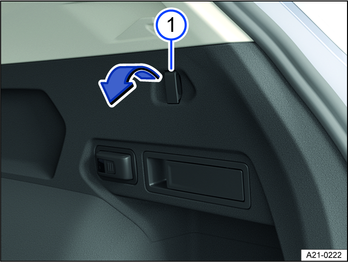 Fig. 163 In the luggage compartment: fold-out shopping bag hooks.