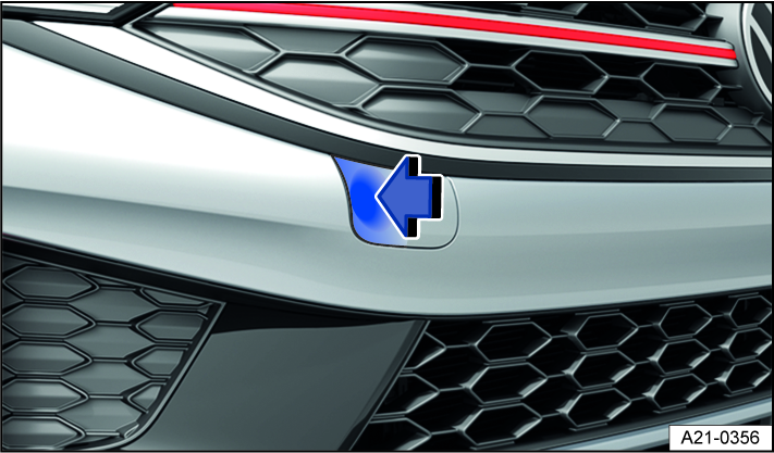 Fig. 149 In the right front bumper: Remove the cover, variant 2.