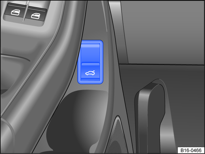 Fig. 49 In the driver's door: unlock button for the trunk lid.