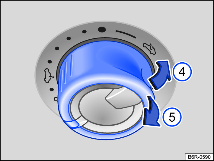 Fig. 56 In the headliner: pushing the switch to raise and pulling the switch to close.
