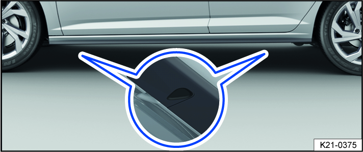 Fig. 180 Lift points for the vehicle jack (variant 2).