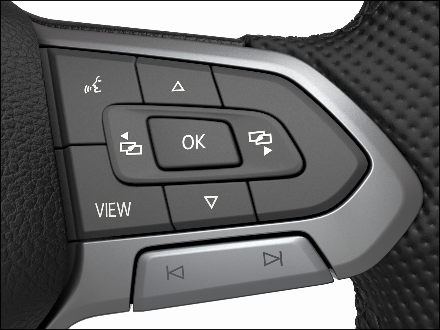 Fig. 10 Right side of the multi-function steering wheel: buttons for operating the menus and information displays in the Volkswagen Digital Cockpit Pro Version (version 1).
