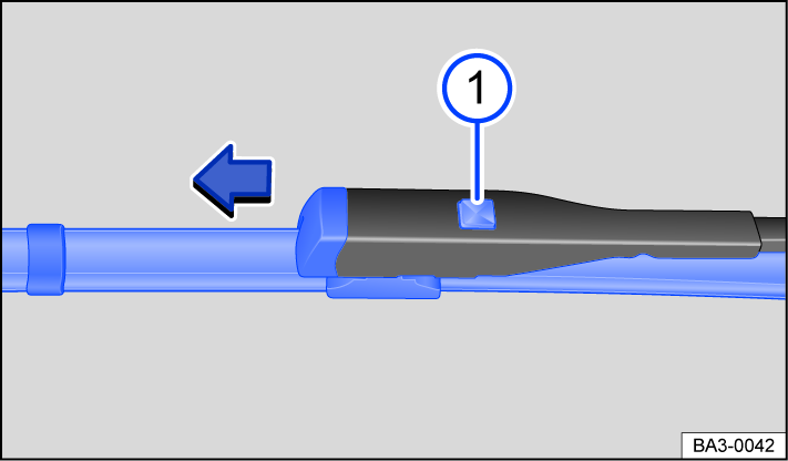 Fig. 126 Changing the windshield wiper blades.
