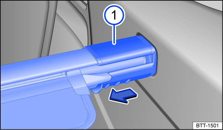 Fig. 157 In the luggage compartment: removing the luggage compartment cover.