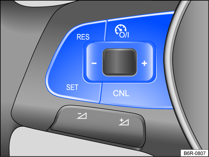 Fig. 95 Left side of the multi-function steering wheel.