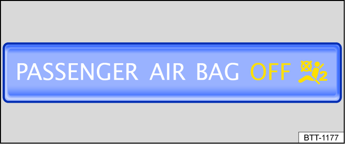 Fig. 26 In the instrument panel: Indicator light for the deactivated front passenger's front airbag.
