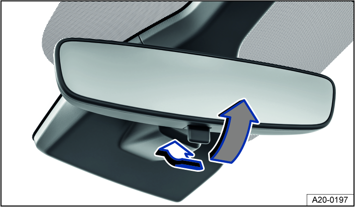 Fig. 85 On the windshield: manual dimming interior rearview mirror.