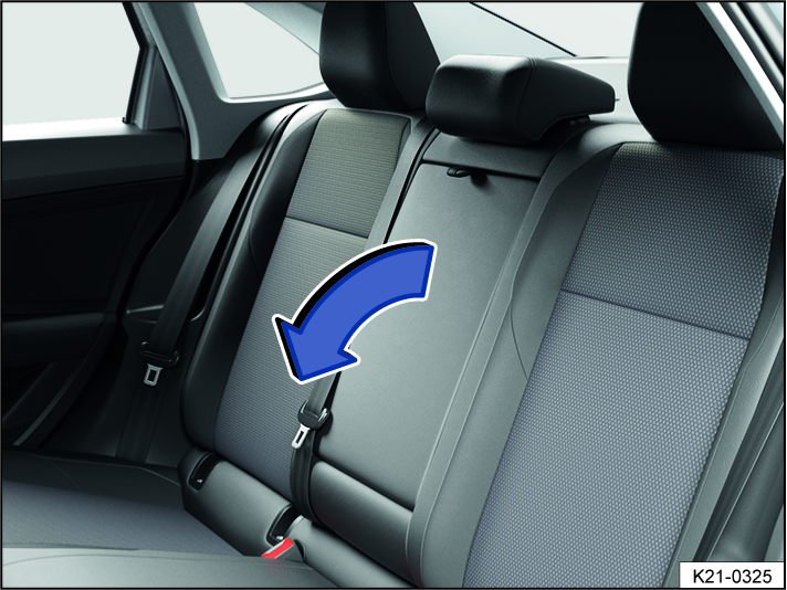 Fig. 77 Folding center armrest in the rear.