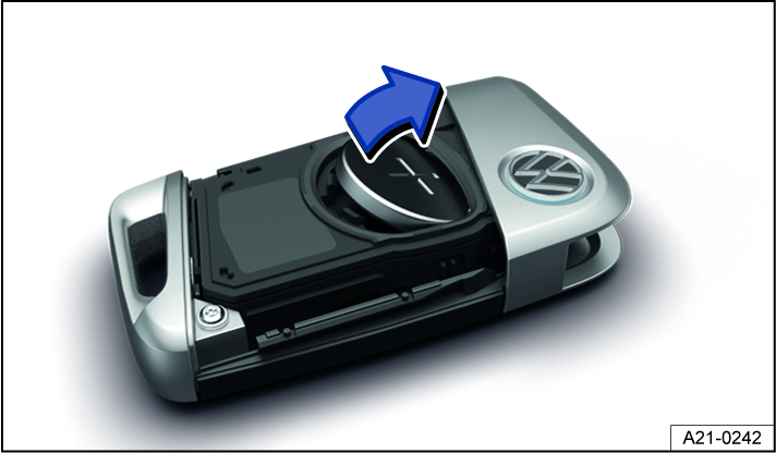 Fig. 51 Vehicle key: replacing the button cell battery