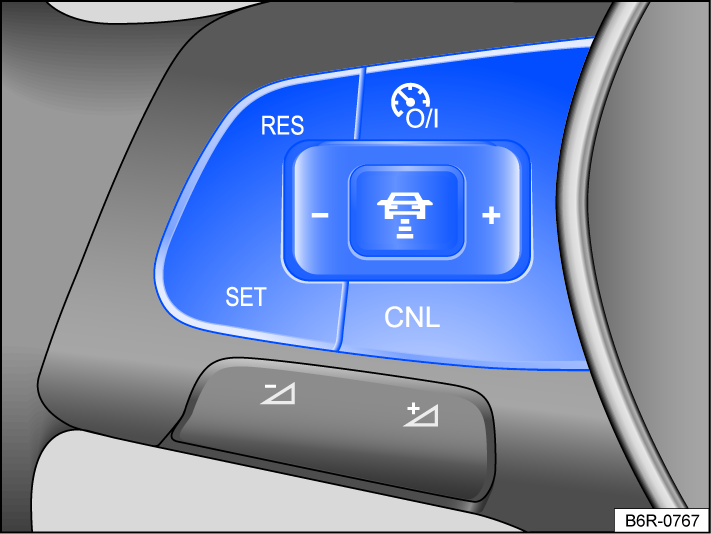 Fig. 100 Left side of the multi-function steering wheel.
