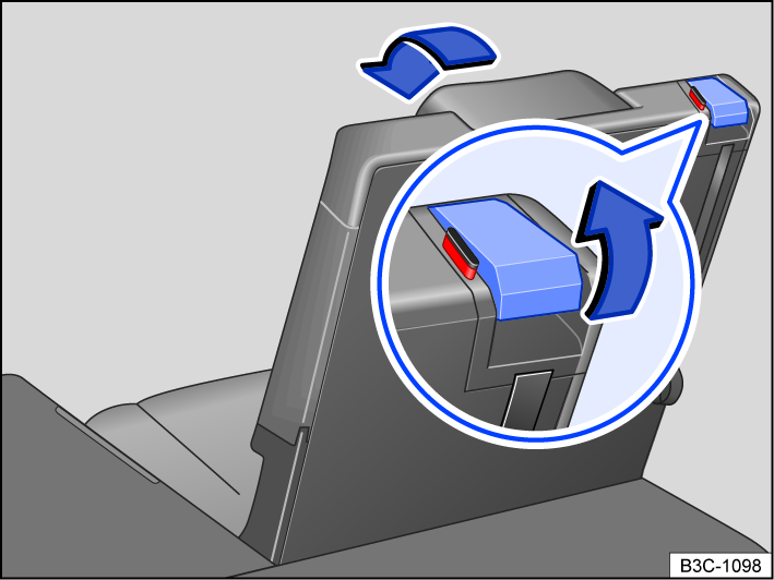 Fig. 77 Third row seat: folding the rear seat into the cargo floor position.