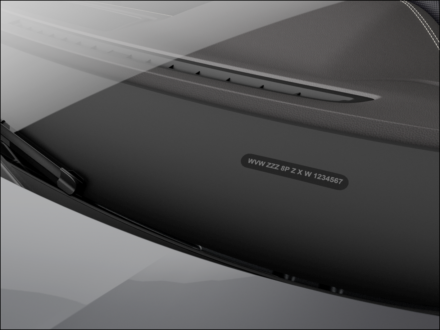 Fig. 164 In the windshield: vehicle identification number (VIN)