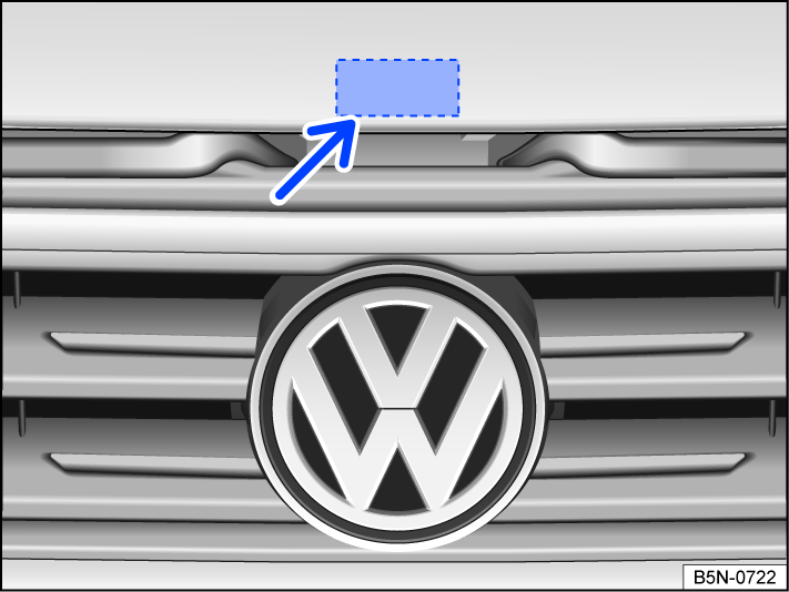 Fig. 198 Above the radiator grille: Opening lever for the hood.
