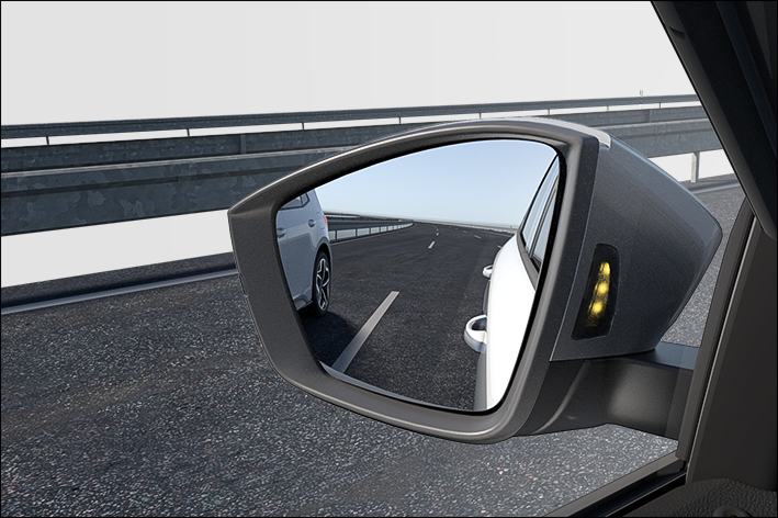 Fig. 140 In the outside mirror housing: Visual indicators for Side Assist.