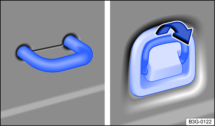 Fig. 160 In the luggage compartment: fixed and folding tie-downs.