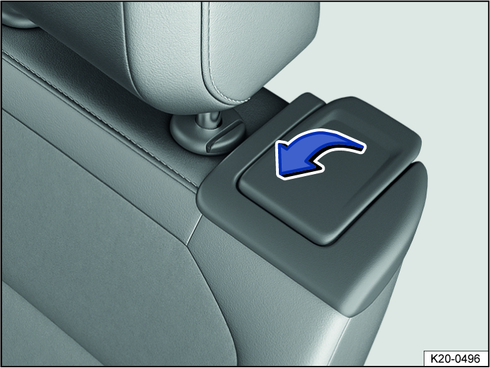 Fig. 91 Second row seats: entry assistance controls.