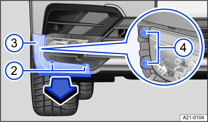 Fig. 180 In the right side of the R-Line front bumper: removing the fog lights.