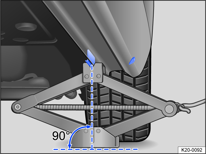 Fig. 160 Jack is positioned on the left side of the vehicle at the rear.