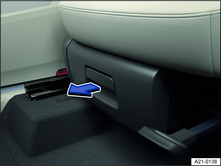 Fig. 155 Under the front seat: Drawer.