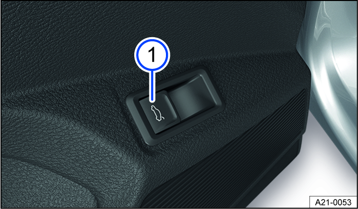 Fig. 60 In the driver door: Button for power opening the trunk lid.