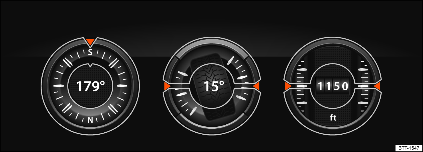 Fig. 117 In the Infotainment system: Offroad display.