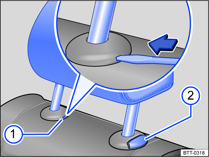 Fig. 69 Rear head restraint: removing.