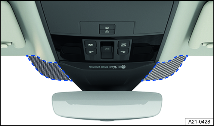 Fig. 105 Next to the mirror base: communication window.
